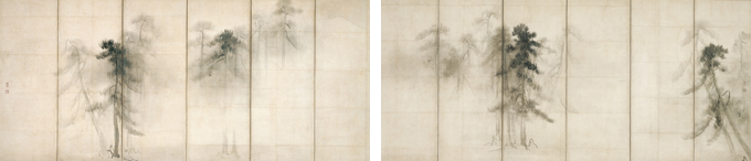国宝　松林図屏風　長谷川等伯筆　東京国立博物館　桃山時代・16世紀