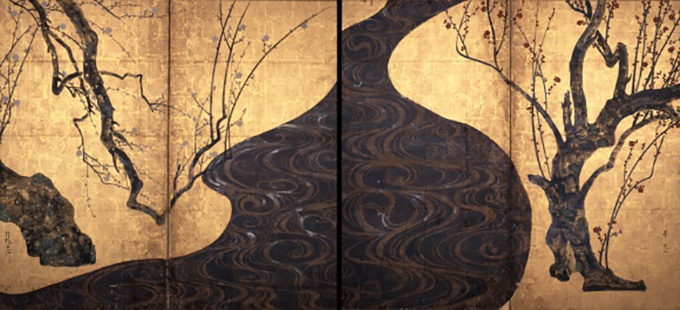 尾形光琳　国宝「紅白梅図屏風」　江戸時代（18世紀）
