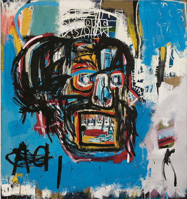 ジャン＝ミシェル・バスキア Untitled, 1982 Oilstick, acrylic, and spray paint on canvas 183 x 173 cm Yusaku Maezawa Collection, Chiba Artwork © Estate of Jean-Michel Basquiat. Licensed by Artestar, New York