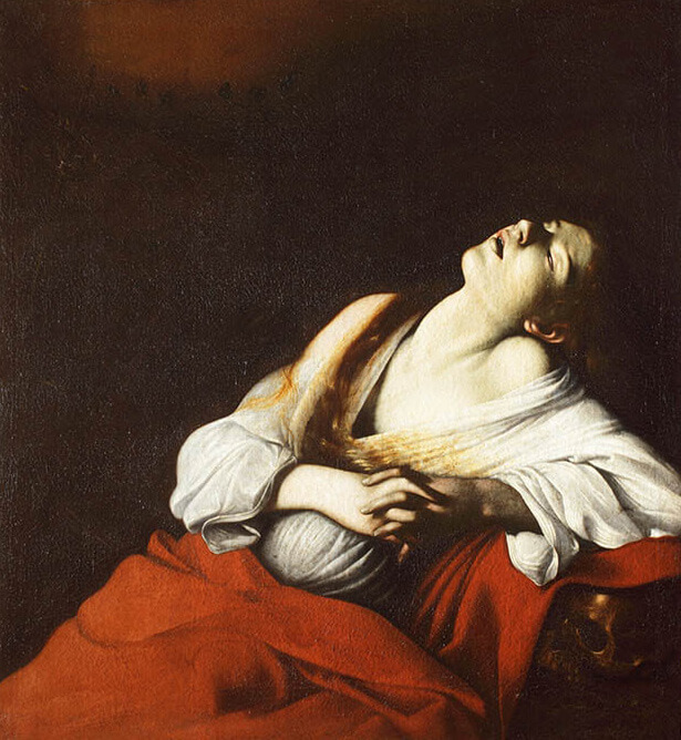 《法悦のマグダラのマリア》 ミケランジェロ・メリージ・ダ・カラヴァッジョ　1606年 油彩・カンヴァス 個人蔵