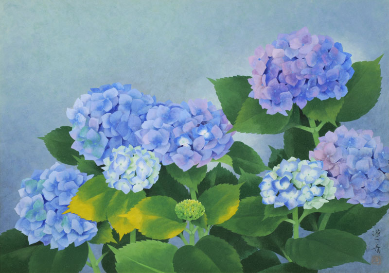 K.HAYAKAWA 【カラーの花】 金子誠治「花」水彩画・色紙 絵画買取・販売の小竹美術