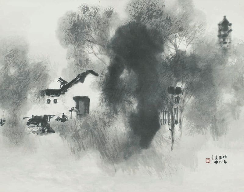 模写】【芸】島田滴州（武者図）日本画 竹内栖鳳に師事 帝展 絹本