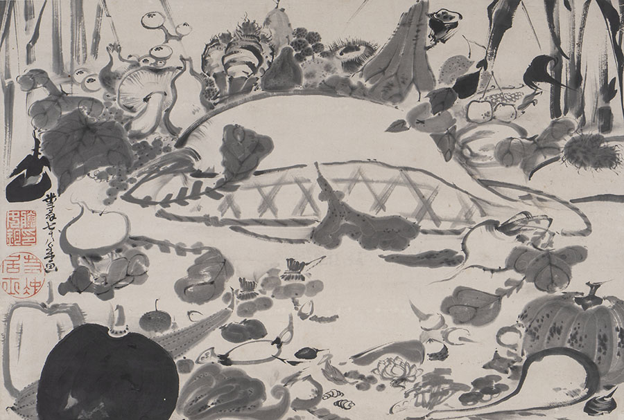 若冲にトリハダ！ 野菜もウリ！ 福田美術館-3