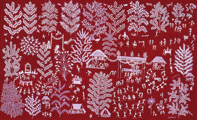 ミティラー美術館コレクション展  インド コスモロジーアート 自然と共生の世界 たばこと塩の博物館-5